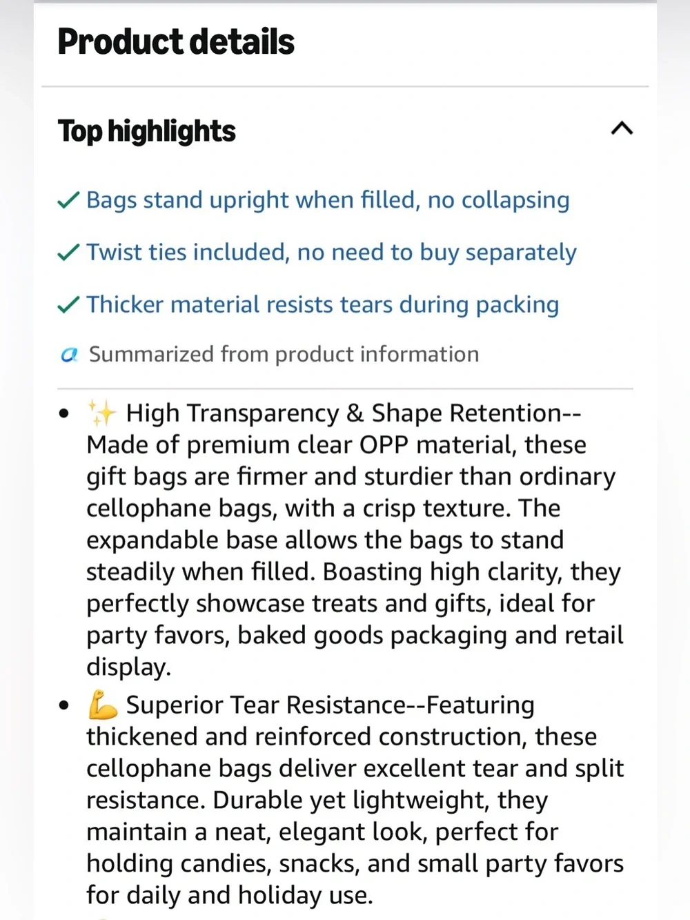 Cellophane Treat Bags 6x10 100PCS Clear Cookie Bags with Ties for Gift Wrap